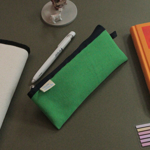 [SLOWSTITCH] Pencil Case (Green & Navy)