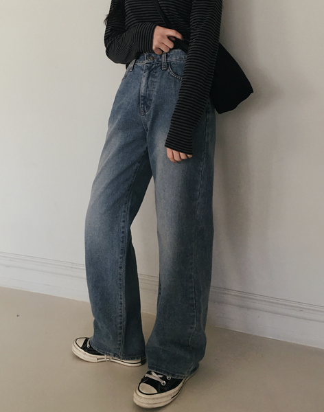 [SLOWAND] # SLOWMADE Late Vintage Medium Blue Napping Denim Pants