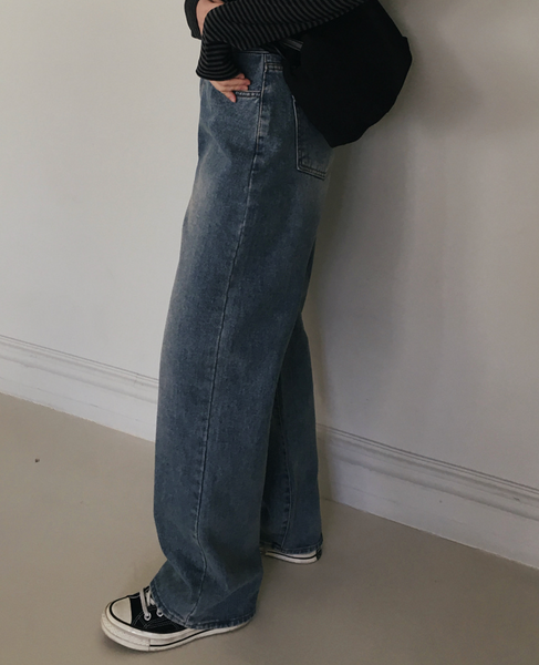 [SLOWAND] # SLOWMADE Late Vintage Medium Blue Napping Denim Pants