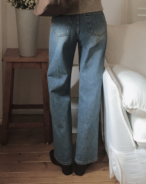 [SLOWAND] # SLOWMADE Late Vintage Medium Blue Napping Denim Pants