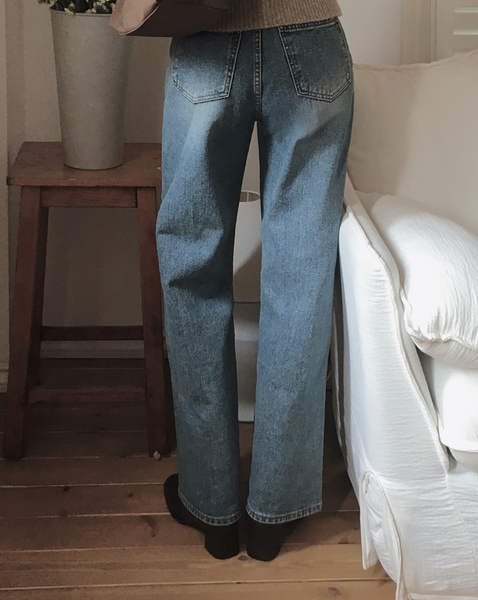 [SLOWAND] # SLOWMADE Late Vintage Medium Blue Napping Denim Pants