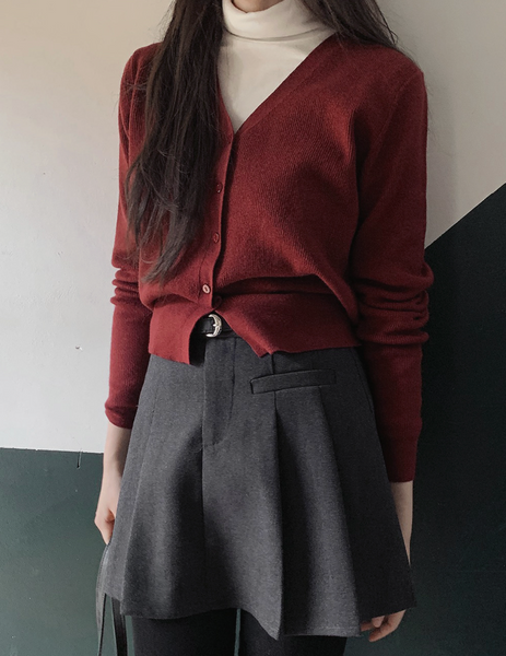 [SLOWAND] Pleated Belt Set Skirt