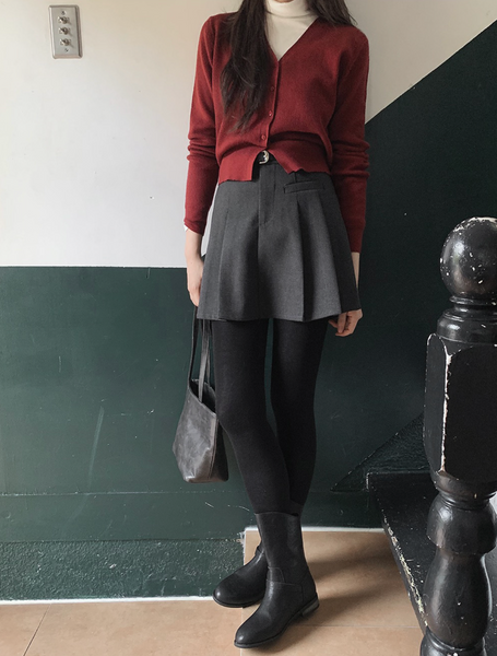 [SLOWAND] Pleated Belt Set Skirt