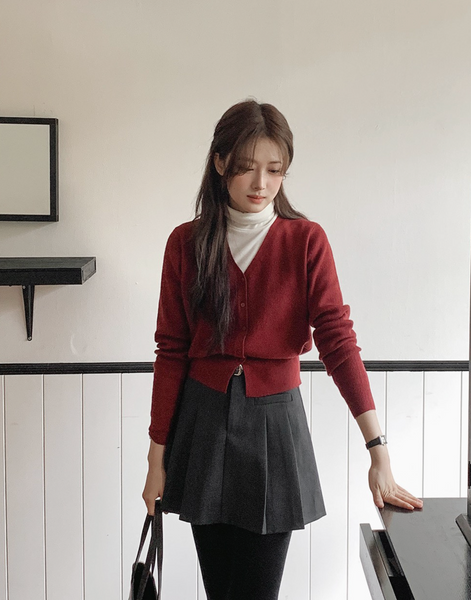 [SLOWAND] Pleated Belt Set Skirt