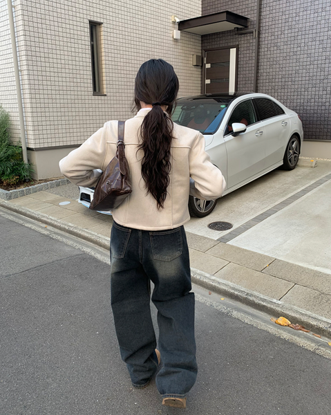 [anyonemore] Candy Washing Wide Denim Winter Pants