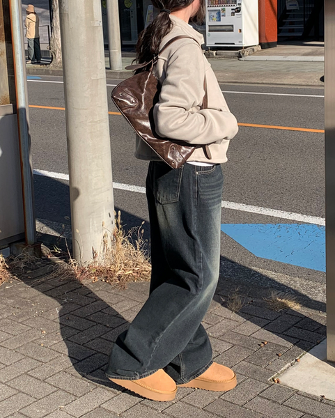 [anyonemore] Candy Washing Wide Denim Winter Pants