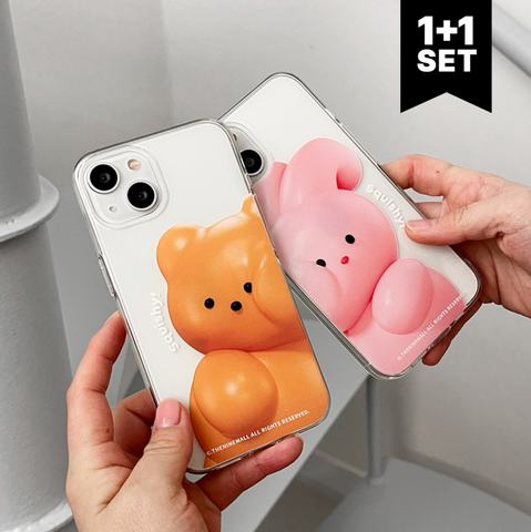 [THENINEMALL] Squishy Couple Clear Case