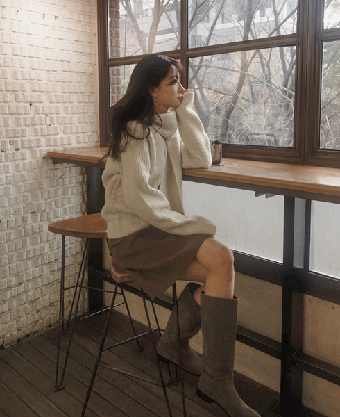 [SLOWAND] # SLOWMADE Muffler Set All Day V-Neck Knitwear