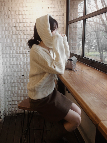 [SLOWAND] # SLOWMADE Muffler Set All Day V-Neck Knitwear