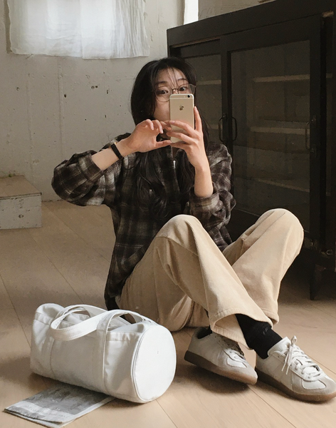 [SLOWAND] # SLOWMADE Maple Loose Fit Check Shirt