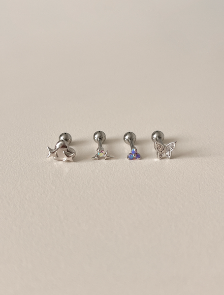 [aube n berry] Starlight Heart Butterfly Cubic Piercing Set