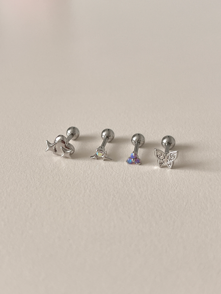 [aube n berry] Starlight Heart Butterfly Cubic Piercing Set