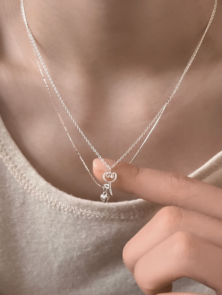 [aube n berry] Ari Mini Heart Pendant Boxchain Necklace