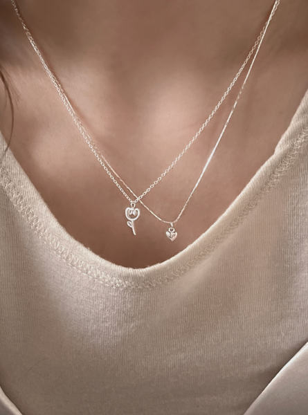 [aube n berry] Ari Mini Heart Pendant Boxchain Necklace