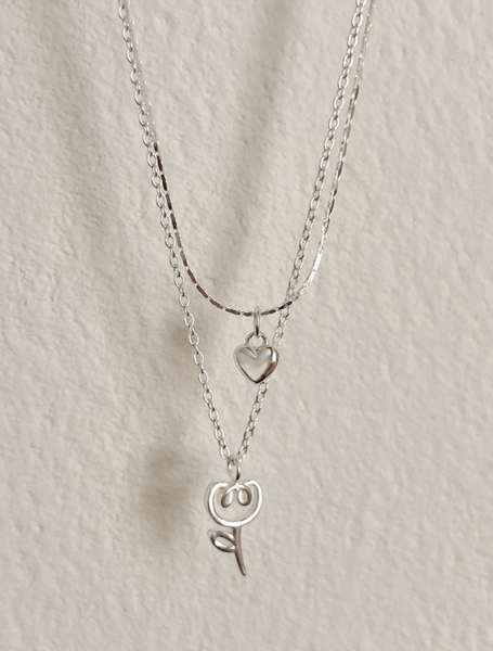 [aube n berry] Ari Mini Heart Pendant Boxchain Necklace