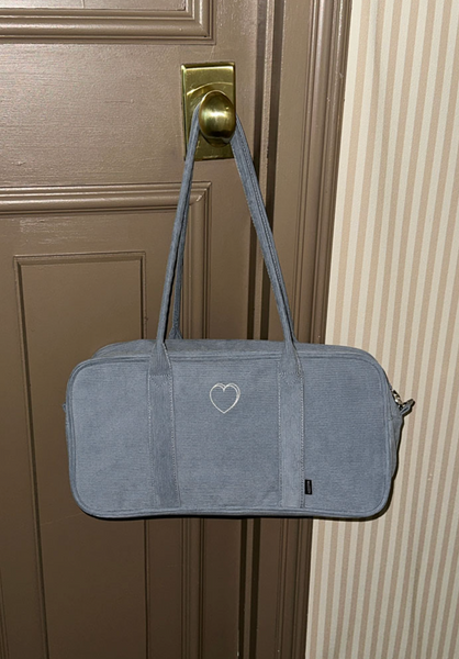 [MAZZZZY] Corduroy Signature Boston Bag Cloud Blue