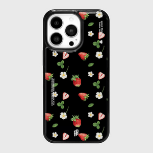 [earp earp] Strawberry Flower Black Epoxy Case