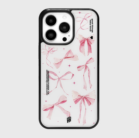 [earp earp] Pink Ribbon White Epoxy Case