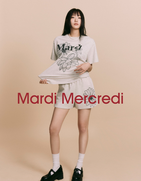 [MARDI MERCREDI] TSHIRT TRIPLE FLOWER OATMEAL BLACK