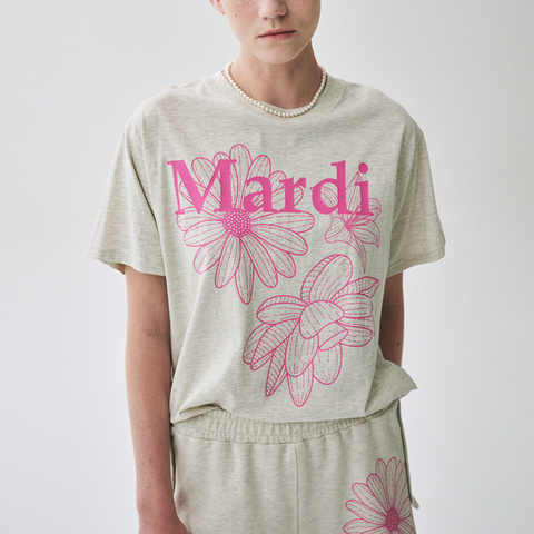 [MARDI MERCREDI] TSHIRT TRIPLE FLOWER OATMEAL PINK