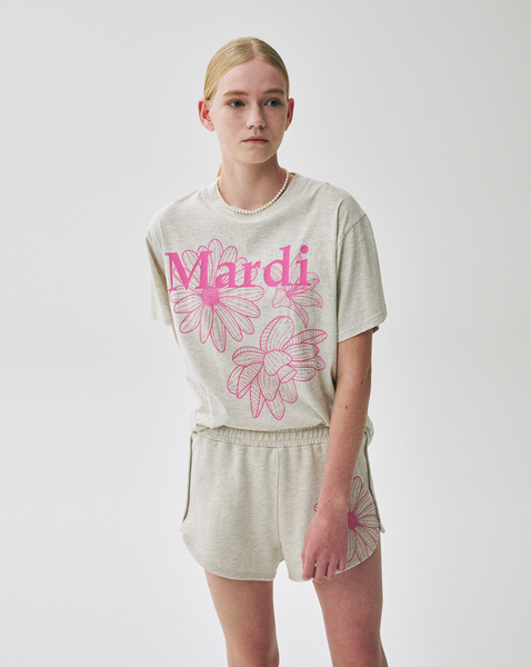 [MARDI MERCREDI] TSHIRT TRIPLE FLOWER OATMEAL PINK