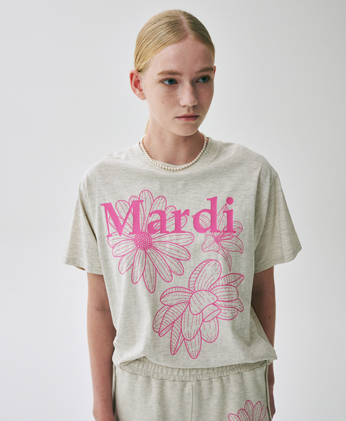 [MARDI MERCREDI] TSHIRT TRIPLE FLOWER OATMEAL PINK