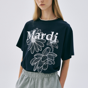 [MARDI MERCREDI] TSHIRT TRIPLE FLOWER NAVY WHITE