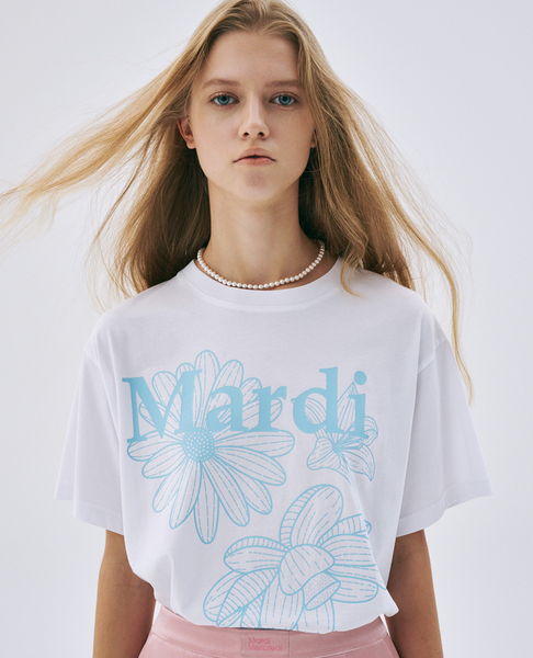 [MARDI MERCREDI] TSHIRT TRIPLE FLOWER WHITE SKY