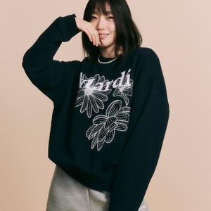 [MARDI MERCREDI] SWEATSHIRT TRIPLE FLOWER NAVY WHITE