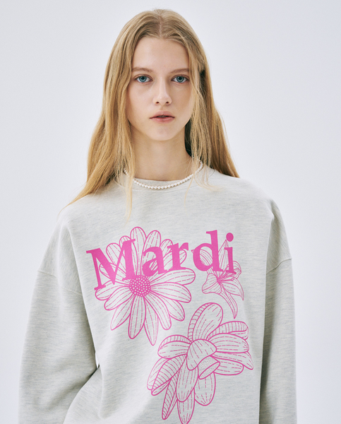 [MARDI MERCREDI] SWEATSHIRT TRIPLE FLOWER OATMEAL PINK