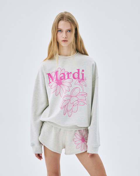 [MARDI MERCREDI] SWEATSHIRT TRIPLE FLOWER OATMEAL PINK