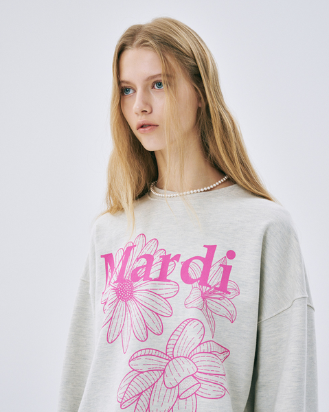 [MARDI MERCREDI] SWEATSHIRT TRIPLE FLOWER OATMEAL PINK