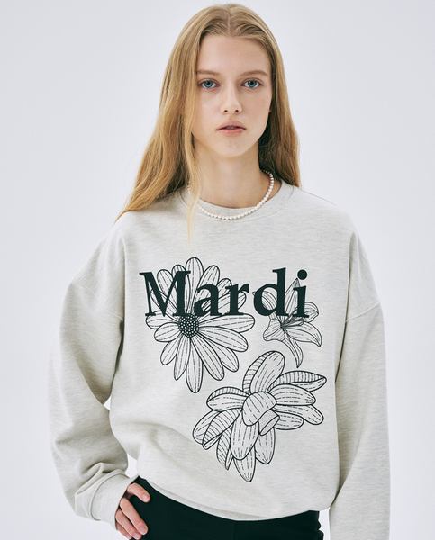 [MARDI MERCREDI] SWEATSHIRT TRIPLE FLOWER OATMEAL BLACK