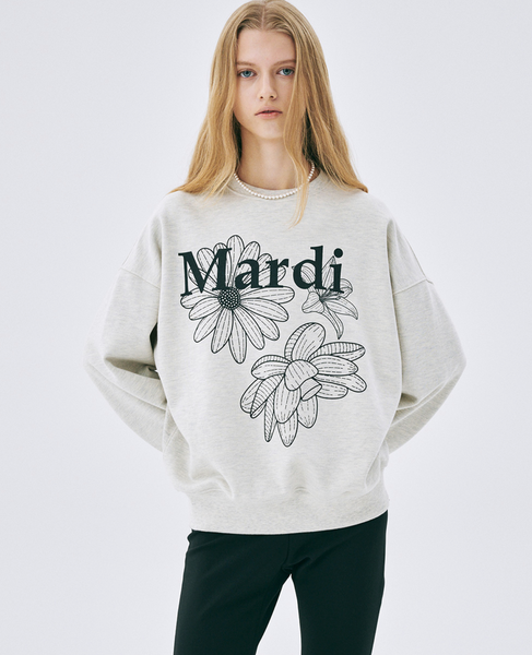 [MARDI MERCREDI] SWEATSHIRT TRIPLE FLOWER OATMEAL BLACK