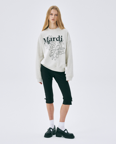 [MARDI MERCREDI] SWEATSHIRT TRIPLE FLOWER OATMEAL BLACK