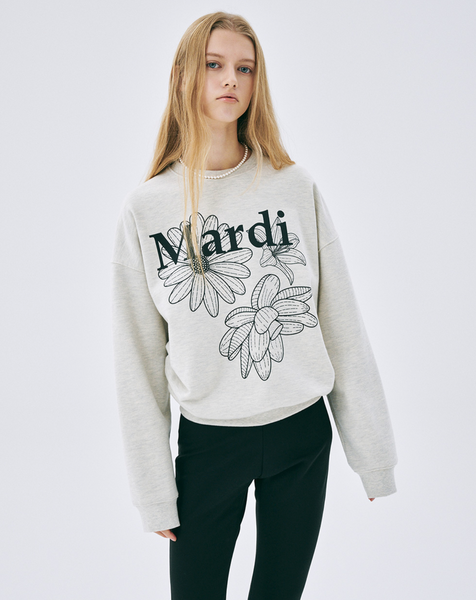 [MARDI MERCREDI] SWEATSHIRT TRIPLE FLOWER OATMEAL BLACK