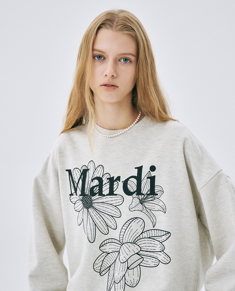 [MARDI MERCREDI] SWEATSHIRT TRIPLE FLOWER OATMEAL BLACK