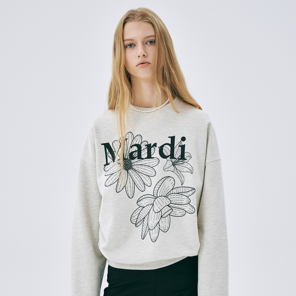 [MARDI MERCREDI] SWEATSHIRT TRIPLE FLOWER OATMEAL BLACK