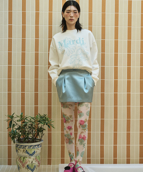 [MARDI MERCREDI] SWEATSHIRT TRIPLE FLOWER WHITE SKY