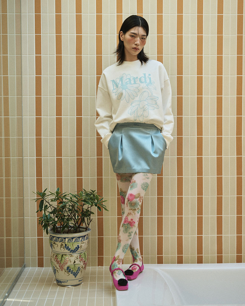 [MARDI MERCREDI] SWEATSHIRT TRIPLE FLOWER WHITE SKY