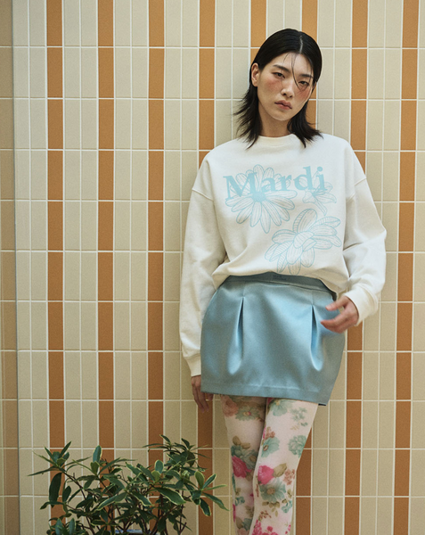 [MARDI MERCREDI] SWEATSHIRT TRIPLE FLOWER WHITE SKY