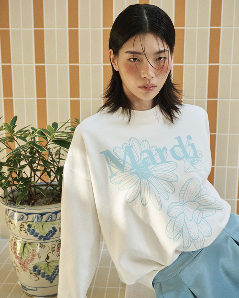 [MARDI MERCREDI] SWEATSHIRT TRIPLE FLOWER WHITE SKY