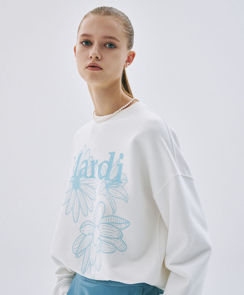 [MARDI MERCREDI] SWEATSHIRT TRIPLE FLOWER WHITE SKY