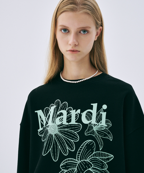 [MARDI MERCREDI] SWEATSHIRT TRIPLE FLOWER BLACK MINT