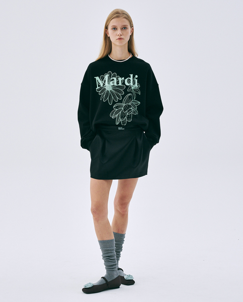 [MARDI MERCREDI] SWEATSHIRT TRIPLE FLOWER BLACK MINT