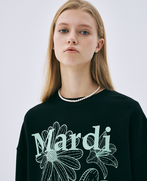 [MARDI MERCREDI] SWEATSHIRT TRIPLE FLOWER BLACK MINT