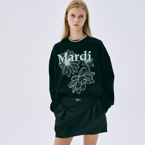 [MARDI MERCREDI] SWEATSHIRT TRIPLE FLOWER BLACK MINT