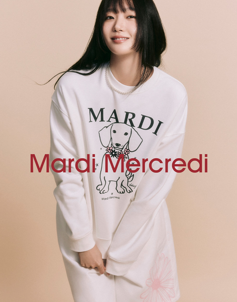 [MARDI MERCREDI] SWEATSHIRT SWING THE TAIL DDANJI FLOWER NECKLACE WHITE PINK