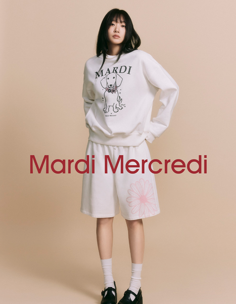 [MARDI MERCREDI] SWEATSHIRT SWING THE TAIL DDANJI FLOWER NECKLACE WHITE PINK