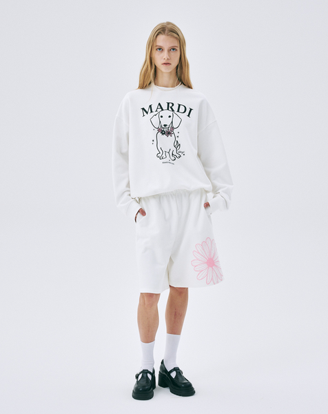 [MARDI MERCREDI] SWEATSHIRT SWING THE TAIL DDANJI FLOWER NECKLACE WHITE PINK